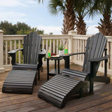Leisure Line Adirondack Footstool by Tangent – Recycled Plastic Outdoor Ottoman, Weather Resistant HDPE Patio Footrest