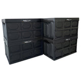 Greenmade Collapsible Stackable Storage Bin, 48 Quart Plastic, Black, 4-Pack