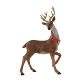 Holiday Time 13.5" H Standing Resin Deer with Red Collar, Reindeer Figurines