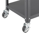 Seville Classics Stainless Steel Kitchen Cart, Storage Basket & Wheels Workspace