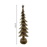 Member’s Mark Deer & Christmas Tree Décor Set – 5-Piece Wood-Look Resin Figures