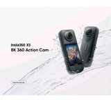 Insta360 X5 8K 360 Action Camera Bundle – 8K Video, Waterproof, 5.7K HDR, w/ 256GB Card &amp; Selfie Stick