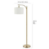 Bridgeport Designs Everett Downbridge Floor Lamp – Adjustable Reading Lamp with Linen Shade, Light Diffuser & LED Bulb