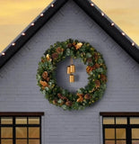 Member’s Mark 48" Oversized Pre-Lit Christmas Wreath with Gold Bells, 140 LED Lights & Timer