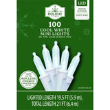 Holiday Time 21 Ft 100-Count Incandescent Mini Christmas String Lights, 2 Pack