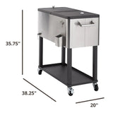 Trinity Stainless Steel Ice Cart Cooler with Wheels & Cover - Party Hard Cooler