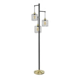 Stylecraft 72” H Piper 3-Light Floor Lamp with Steel Cage Lamp Shades