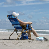 Tommy Bahama Hi-Boy 4-Position Beach Chair with Adjustable Headrest, Cup Holder and Storage Pocket