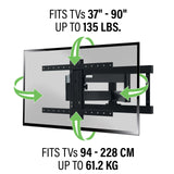 SANUS Preferred 37"-90" Full-Motion TV Mount, SLF428 Tilt & Swivel TV Wall Mount