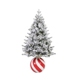 Member’s Mark 4' Pre-Lit Flocked Topiary with Ornament Base, 60 LED Lights & Timer