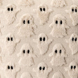 20" Halloween Embroidered Faux Fur Reversible Festive Throw Pillow with Fill