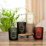Bellevue 12 oz. Luxury Embossed Glass Candle, 4-pack Soy Blend Fragranced Wax