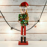 Ornativity 15" Wooden Girl Nutcracker with Ugly Christmas Sweater and Reindeer Hat