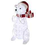 2-Pack Lighted Polar Bear Christmas Decor 4 Ft & 2.6 Ft Twinkling Bear Yard Prop