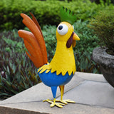 Stylecraft 22-Inch Metal Chicken Statue – Multi-Color Steel Garden Decor