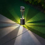 KODA 4-pack Sunburst Solar Bollard Light - Metal Frame 12 lm Solar Pathway Light