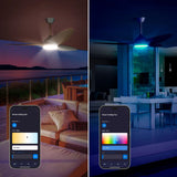 Atomi Smart Slique 60" Wi-Fi Outdoor Ceiling Fan with RGB Color-Changing LED Light