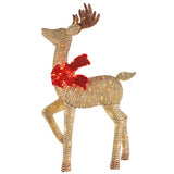 3-Piece 76"/66"/48" Gold Deer Family with 764 LED Twinkle Lights, Plug-In