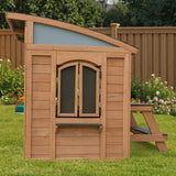 Wooden Outdoor Playhouse Kidkraft Sunny Bluff House Play Kitchen & Picnic Table