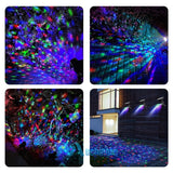 Christmas Snowflake LED Moving Snowfall Rainbow Projector Light