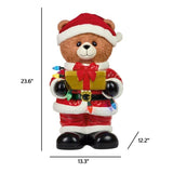 23.6" 2-in-1 Holiday Bear Greeter, Halloween Ghost & Santa LED Light Figurine