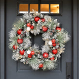 30" CGH Flocked Pre-Lit Artificial Christmas Wreath with 50 Warm White LED Lights
