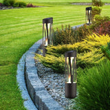 KODA 4-pack Sunburst Solar Bollard Light - Metal Frame 12 lm Solar Pathway Light