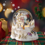 Christmas Music Snow Globe – Christmas Village Scene, Nativity, Holy Angel