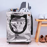 CleverMade Foldable Rolling Tote Bag, Swivel Wheels, 90L Capacity, 75 lb Limit