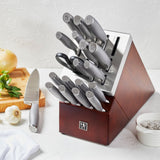 20-Piece Henckels Modernist Forged Stainless Steel Knife Set – 8 Steak Knives & Self-Sharpening Block