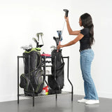 SafeRacks Golf Bag and Equipment Storage Steel Rack for Two Tour Sized Cart Bags