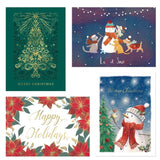 Holiday Christmas Greeting Cards Box Set, 40 Assorted 5x7 Envelopes Seals Bulk