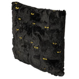 20" Halloween Embroidered Faux Fur Reversible Festive Throw Pillow with Fill
