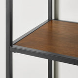 Bayside Furnishings Pierson 76-Inch Bookcase, 6 Fixed Shelves, Steel Frame