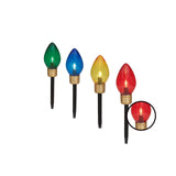 Holiday Time Jumbo LED C9-Style Christmas Pathway Lights, Set of 4 Stakes