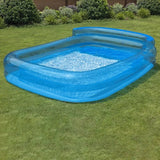 H2OGO 10ft Inflatable Family Pool Lounge w/ Bench Seat Headrest Cup Holders PVC