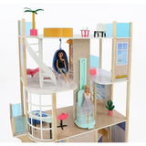 51" Carousel Cove Dollhouse, 360° Rotating, 4 Floors & 65 Accessories
