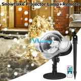 Christmas Snowflake LED Moving Snowfall Rainbow Projector Light