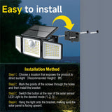 156LED 2500LM Motion Sensor Solar Security Lights