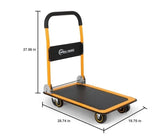 Simpli-Magic Foldable Platform Push Cart Dolly, Steel Flatbed & Swivel Casters
