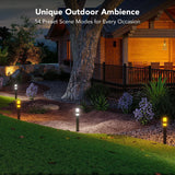 Govee RGBICWW Outdoor Path Lights, 4-Pack Smart LED Landscape Lighting with App