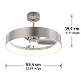 Artika Austin 23" LED Fandelier – Modern Flush Mount Ceiling Fan with Light