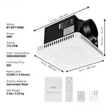 Uimoso 110 CFM Bathroom Exhaust Fan 1.5sones Bath Fan with Light