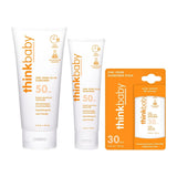 Thinkbaby Sunscreen Lotion + Sunscreen Stick Set – SPF 50 Mineral Sunscreen Bundle with SPF 30 Face Stick