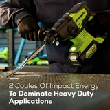 Greenworks 24V Brushless SDS-Plus Rotary Hammer Drill Kit with 4.0Ah USB Battery & Charger – 2J Impact Energy