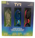 TYR Junior Swim Goggles - 3-Pack Anti-Fog UV Protection Adjustable