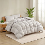 Casual Living Zuri Mega Puff 3-Piece Comforter Set, Reversible Pintuck Bedding Set with Shams