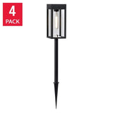Lutec 4-pack 25 Lm Solar LED Pathway Lights - Aluminum Glass Frame Garden Lights