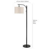 Bridgeport Designs Everett Downbridge Floor Lamp – Adjustable Reading Lamp with Linen Shade, Light Diffuser & LED Bulb