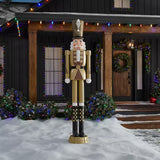 Home Accents Holiday 8 ft. Giant Gold LED Nutcracker with LifeEyes LCD Eyes and 11 Holiday Tunes